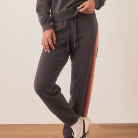 Marine Layer Black Rainbow Stripe Anytime Sweatpant - M - Picture 1 of 10